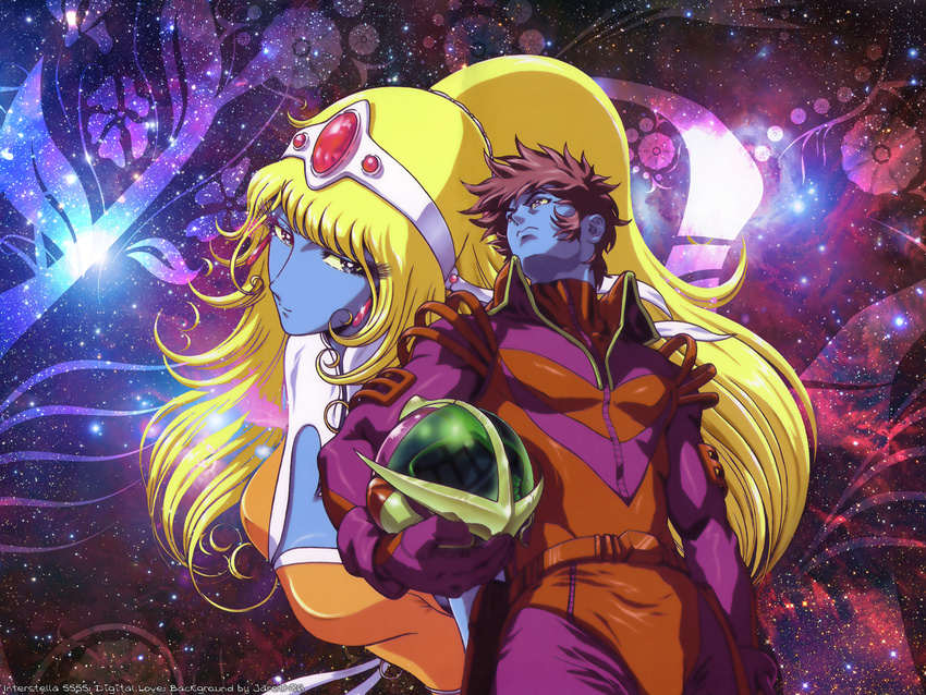 arpegius baryl blonde_hair blue_eyes brown_hair daft_punk interstella_5555 octave photoshop space stella