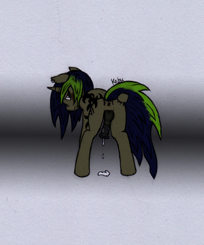 black_hair butt cum ear_piercing equine gay gray_body green_eyes green_hair green_hear grey_body hair hi_res homo homosexuel horn horse insect invalid_tag kabu kabu0141 little looking_at_viewer looking_back male mammal my my_little_pony original_character penis piercing ponie pony porno pornography schwul sex solo two_tone_hair unicorn