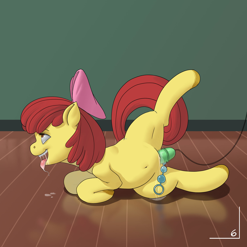apple_bloom_(mlp) beads bow cub equine friendship_is_magic hooves kevinsano masturbation my_little_pony navel pussy saliva sex_toy vibrator young