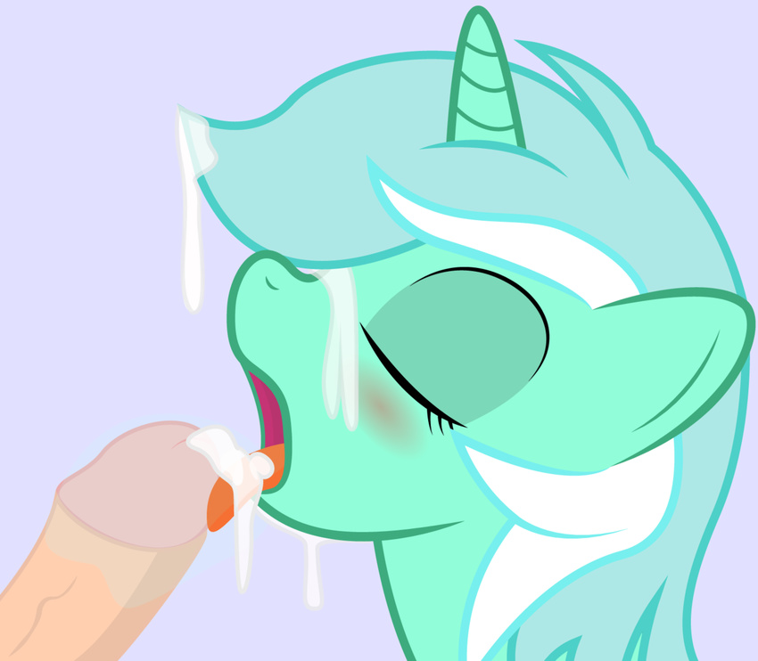 bestiality clop cum cum_in_mouth cum_inside cum_on_face disembodied_penis duo equine erection eyes_closed fellatio female feral friendship_is_magic horn humanoid_penis interspecies licking lyra_(mlp) lyra_heartstrings_(mlp) male mammal my_little_pony nude open_mouth oral oral_sex penis plain_background sex straight tongue tongue_out unicorn