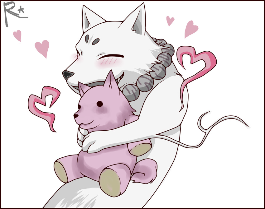 canine cute hug madarao mammal plushie reina_(artist) spirit white wolf