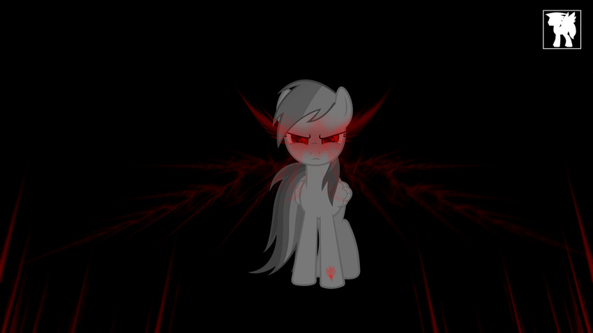 black_and_white equine evil eye_mist female feral friendship_is_magic glowing glowing_eyes horse j5furry looking_at_viewer mammal monochrome my_little_pony pony rainbow_dash_(mlp) red_eyes red_theme solo standing