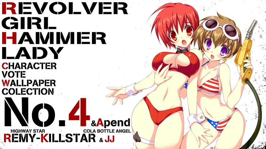 bikini kai_(company) revolver_girl_hammer_lady shimesaba_kohada swimsuits tagme wallpaper