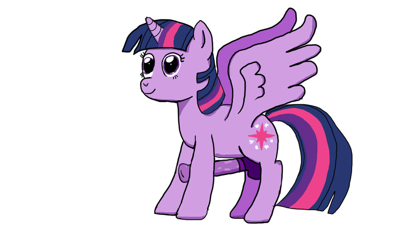 cutie_mark dickgirl equine feral friendship_is_magic fur hair horn intersex jbond mammal multi-colored_hair my_little_pony penis purple_fur solo twilight_sparkle twilight_sparkle_(mlp) winged_unicorn wings