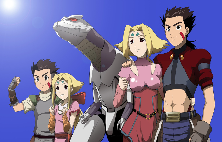 1boy 1girl blonde_hair fiona_(zoids) highres kakkii van_flyheight zoids zoids_chaotic_century