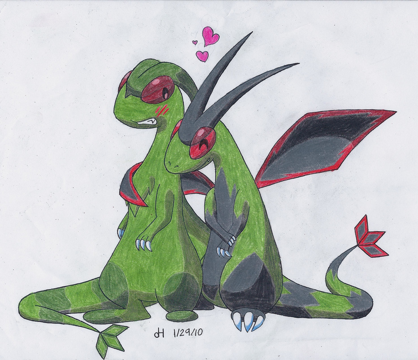 blush claws dragon eyes_closed feral flygon from_behind nintendo plain_background pok&#233;mon pok&eacute;mon red_eyes scalie vibrantechoes video_games white_background wings