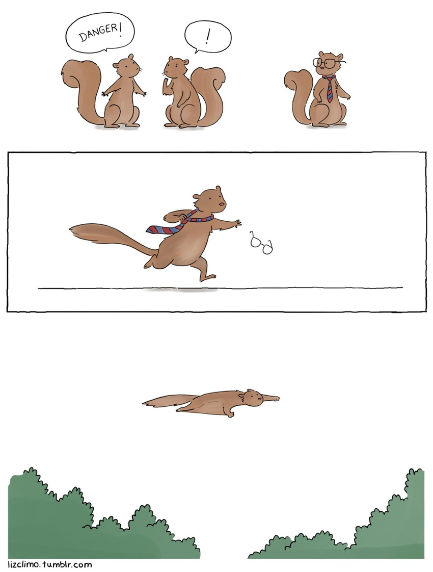 english_text eyewear flying_squirrel glasses humor liz_climo mammal necktie rodent squirrel text