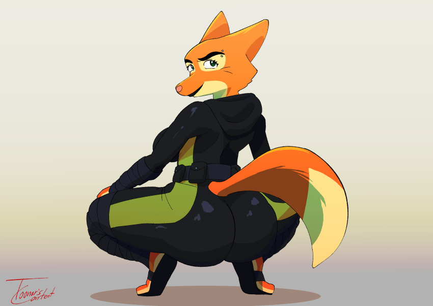 anaconda_(song) big_butt broly_culo butt canid canine clothed clothing diane_foxington dreamworks female fox fur hi_res mammal meme orange_body orange_fur orange_tail tail the_bad_guys thick_tail thick_thighs toonarscontent wide_hips