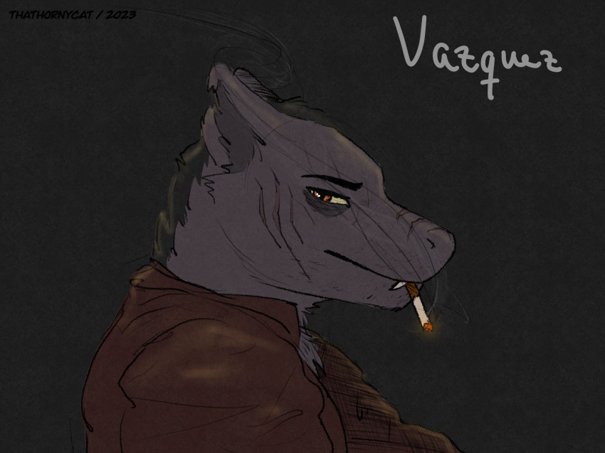 capitoline_ranch colored daddy_(disambiguation) headshot_(disambiguation) hi_res male sketch smoking thathornycat vazquez_(capitoline_ranch)