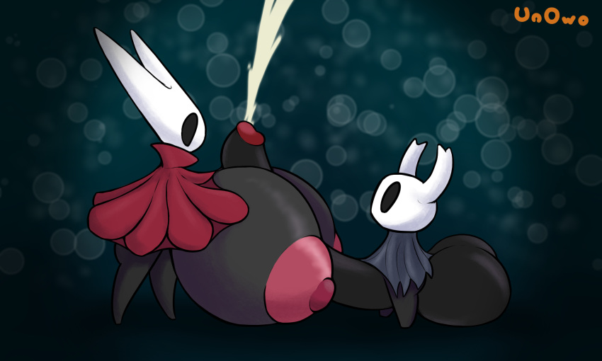 arthropod balls big_balls big_breasts big_penis bodily_fluids breasts cum duo female genital_fluids genitals hi_res hollow_knight hornet_(hollow_knight) huge_balls huge_breasts huge_penis hyper hyper_balls hyper_breasts hyper_genitalia hyper_penis insect male male/female penis team_cherry the_knight_(hollow_knight) unowo vessel_(species)