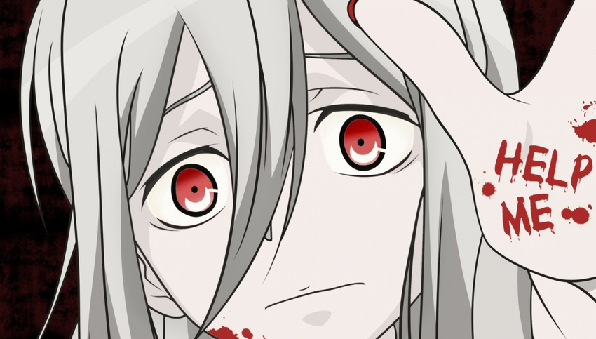anime blood eyes help red