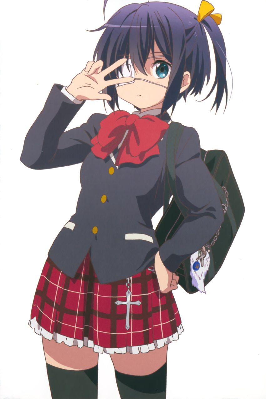 chuunibyou_demo_koi_ga_shitai! eyepatch seifuku stockings takanashi_rikka thighhighs