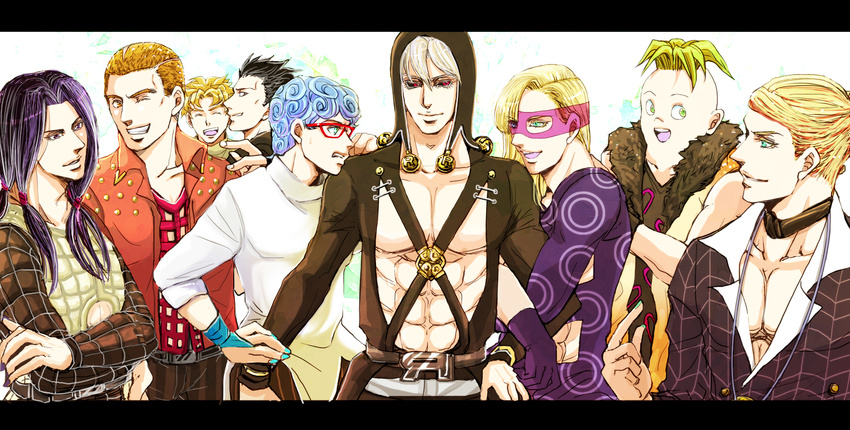 formaggio gelato ghiaccio highres illuso jojo_no_kimyou_na_bouken letterboxed male_focus melone multiple_boys pesci prosciutto risotto_nero sorbet xxb-starxx