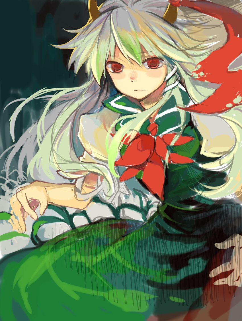 ex-keine highres kamishirasawa_keine long_hair peninsula_(disappearedstump) red_eyes solo touhou