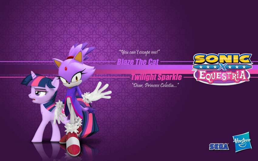 amber_eyes blaze_the_cat cat crossover cutie_mark duo english_text equine feline female feral friendship_is_magic fur hair half-closed_eyes horn horse mammal multi-colored_hair my_little_pony pony purple_eyes purple_fur purple_hair sampson-the-anthro sega sonic_(series) text twilight_sparkle_(mlp) unicorn