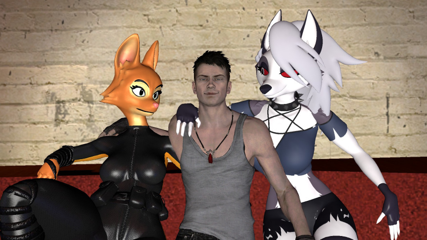 16:9 3d_(artwork) anthro canid canid_demon canine canis capcom dante_(dmc) demon devil_may_cry diane_foxington digital_media_(artwork) dreamworks duo female fox garry's_mod group hellhound helluva_boss hi_res human humanoid loona_(aeridiccore) loona_(helluva_boss) male male/female mammal pit_lombardi the_bad_guys trio widescreen wolf