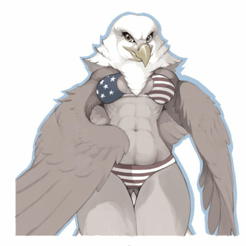 1:1 2_frame_animation accipitrid accipitriform american_eagle animated avian bird brown_body brown_feathers eagle feathered_wings feathers female foxmode hair meme patriotic_clothing patriotism politics running running_towards_viewer shitpost short_playtime solo united_states_of_america white_hair white_head wings