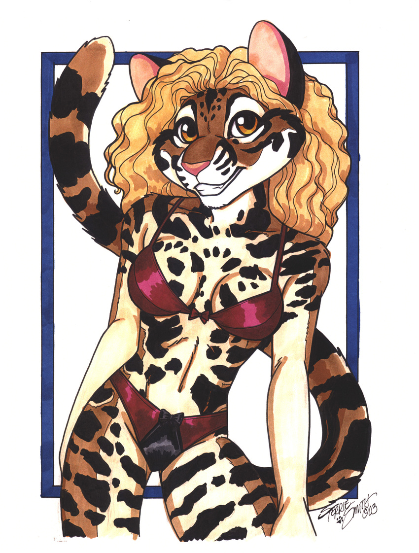 absurd_res anthro feline female hi_res lingerie mammal pinup pose solo terrie_smith tiger