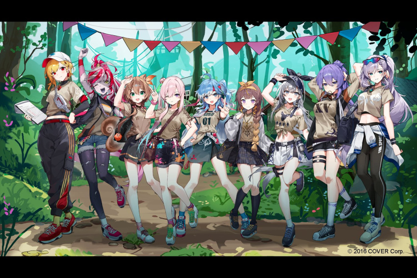 6+girls :d ;) ;d ahoge airani_iofifteen alternate_hairstyle animal_ears anya_melfissa aqua_eyes area_15 arm_behind_head arm_up asymmetrical_sidelocks ayunda_risu bag baseball_cap belt bikini black_belt black_jacket black_pants black_pantyhose black_ribbon black_shoes black_shorts black_skirt black_socks black_undershirt blonde_hair blue_eyes blue_hair blue_shorts blue_skirt blue_socks bow_hairband braid braided_bangs braided_ponytail bright_pupils brown_hair brown_shirt brown_shoes brown_sleeves cahangonn cargo_pants center-flap_bangs clipboard closed_mouth clothes_around_waist colored_inner_hair colored_skin colored_tips colored_tongue commentary_request copyright_notice cropped_shirt denim denim_shorts double-parted_bangs drill_hair drill_sidelocks eyewear_on_head foot_up full_body gradient_hair grey_hair grey_skin grin hair_between_eyes hair_bun hair_ornament hair_over_shoulder hair_ribbon hair_tie_in_mouth hairband hairclip hand_on_own_hip hat high_ponytail holding holding_clipboard holding_table holoh3roes hololive hololive_indonesia holoro indonesian_commentary jacket jacket_around_waist jacket_on_shoulders jewelry jungle kaela_kovalskia kneehighs kobo_kanaeru kureiji_ollie leaf_hair_ornament legs_apart letterboxed long_hair looking_at_viewer low_twintails midriff miniskirt moona_hoshinova mouth_hold multicolored_hair multiple_girls nature navel necklace official_alternate_costume official_art one_eye_closed one_side_up open_mouth outdoors paint_splatter pants pantyhose parted_bangs pavolia_reine pink_hair pink_socks plaid_clothes plaid_skirt pleated_skirt pointing pointing_at_viewer ponytail pouch print_bikini print_shirt purple_eyes purple_hair purple_tongue raglan_sleeves red-tinted_eyewear red_belt red_eyes red_hair red_shoes ribbon scrunchie shirt shirt_partially_tucked_in shirt_tucked_in shoes short_shorts shorts shoulder_bag side_ponytail side_slit side_up_bun sidelocks single_side_bun single_sidelock skirt sleeveless sleeveless_jacket smile sneakers socks squirrel_ears squirrel_girl squirrel_tail starry_hair stitched_arm stitched_face stitches streaked_hair sunglasses swept_bangs swimsuit symbol-shaped_pupils t-shirt tail thigh_pouch thigh_strap tied_shirt tinted_eyewear torn_clothes torn_pantyhose twintails two-tone_hair tying_hair undershirt v very_long_hair vestia_zeta virtual_youtuber visor_cap wavy_hair whistle whistle_around_neck white_belt white_hair white_hat white_jacket white_pupils white_shoes white_skirt white_socks wrist_scrunchie wristband x-shaped_pupils x_hair_ornament yellow_eyes yellow_socks zombie