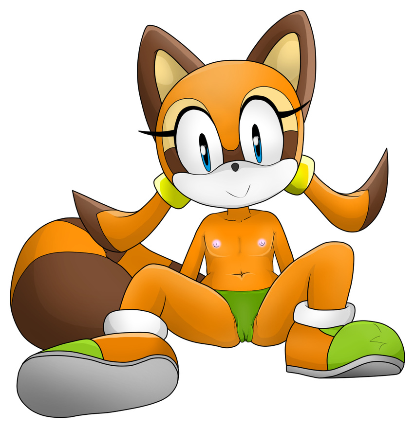 black_background blue_eyes cub female flat_chested jetfrozen looking_at_viewer marine_the_raccoon panties plain_background sega solo sonic_(series) underwear young