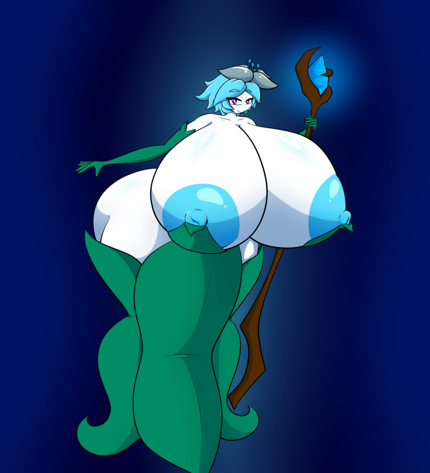 areola areola_slip big_breasts big_butt blue_nipples breasts butt druid elemental_creature elemental_humanoid female flora_(ultrazeta120) flora_fauna generation_5_pokemon hi_res huge_breasts huge_butt humanoid hyper hyper_breasts lilligant magic_user mature_female nintendo nipple_slip nipples plant plant_humanoid pokemon pokemon_(species) solo staff tribal_spellcaster ultrazeta120