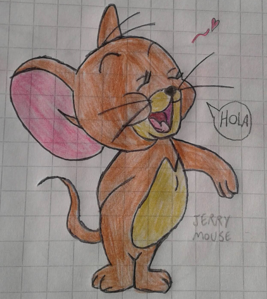 &lt;3 brown_body eyelashes eyes_closed feral hi_res jerry_mouse male mammal metro-goldwyn-mayer mouse murid murine rodent solo spanish_text text tom_and_jerry