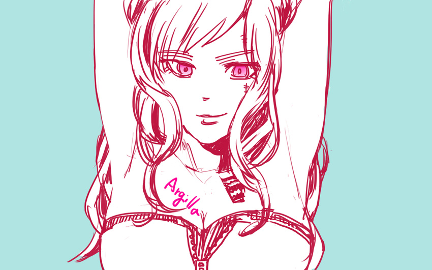 16:10 1girl argilla atlus breasts digital_devil_saga female long_hair pink_eyes shin_megami_tensei solo