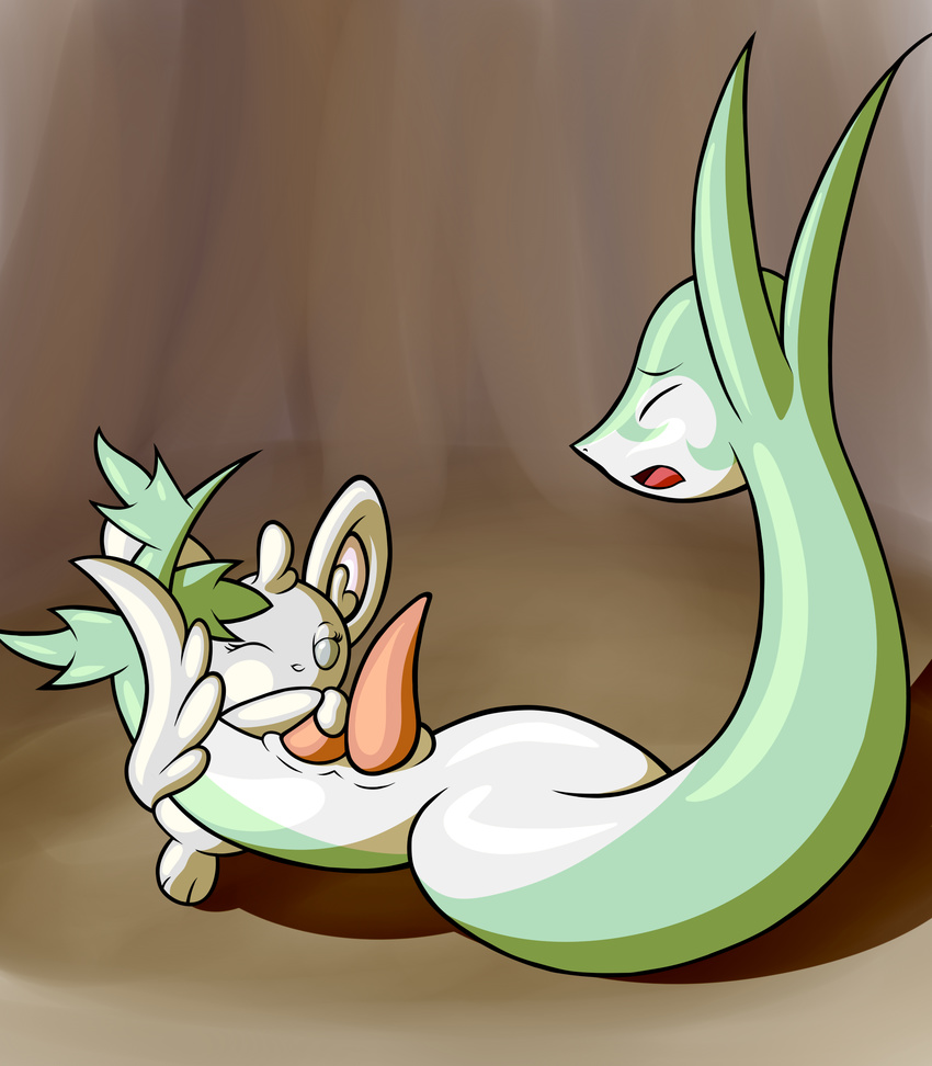 brown_background cloaca cute darkninjarai duo eyelashes eyes_closed female feral flygon_(artist) fur green_body grey_fur hemipenes hi_res lizard lying male mammal minccino multi_cock nintendo on_floor one_eye_closed open_mouth penis pink_penis plain_background pok&#233;mon pok&eacute;mon raised_arm red_skin reptile rodent scalie serperior shadow shiny size_difference skin snake standing straight tongue video_games white_skin