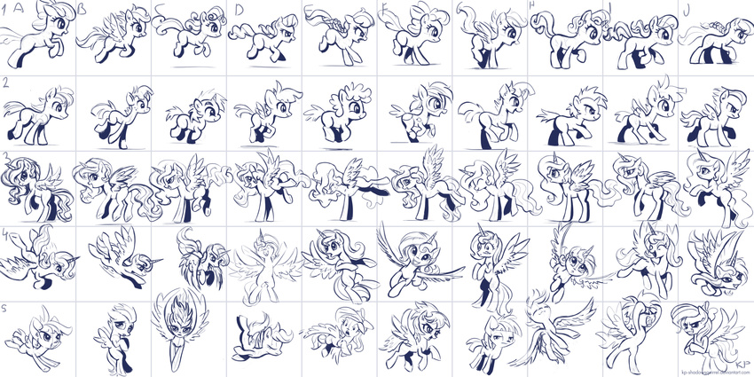 apple_bloom_(mlp) black_and_white blush bow cloud_chaser_(mlp) cutie_mark_crusaders_(mlp) diamond_tiara_(mlp) equine featherweight_(mlp) female feral flitter_(mlp) flying friendship_is_magic horn horse jumping karol_pawlinski male mammal monochrome my_little_pony pegasus pipsqueak_(mlp) pony ponytail ponytial princess princess_celestia_(mlp) princess_luna_(mlp) royalty running scootaloo_(mlp) silver_spoon_(mlp) sketch snails_(mlp) snips_(mlp) sweetie_belle_(mlp) unicorn winged_unicorn wings young