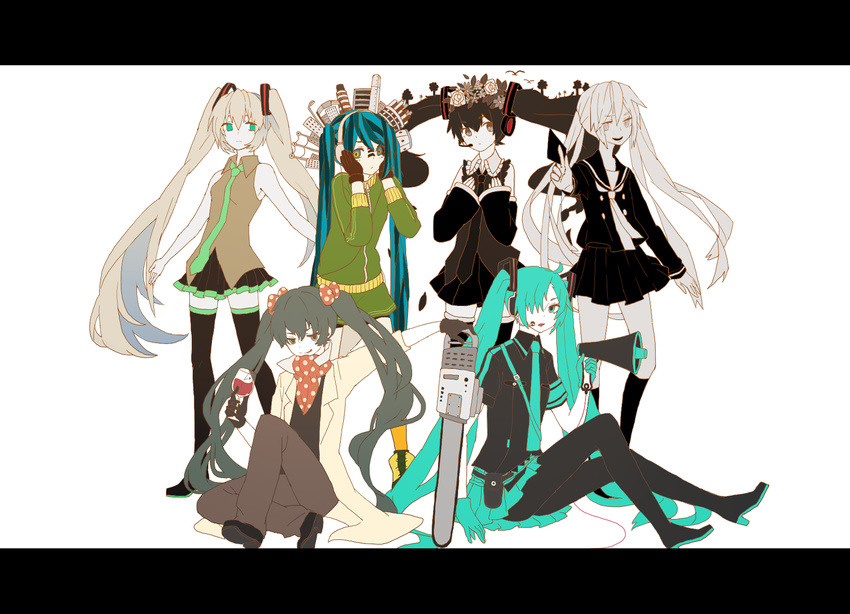 hatsune_miku koi_wa_sensou_(vocaloid) lemontea matryoshka_(vocaloid) nisoku_hokou_(vocaloid) vocaloid