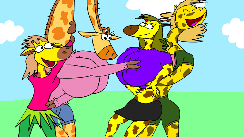 breast_expansion breasts female giraffe huge_breasts ingrid_giraffe mammal my_gym_partner's_a_monkey my_gym_partner's_a_monkey