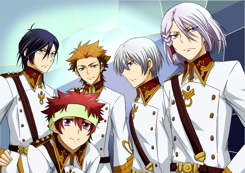 a-drei h-neun kakumeiki_valvrave l-elf male megane q-vier tsunoda_wei uniform x-eins