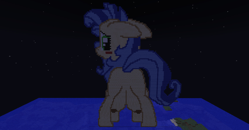 breasts equine female friendship_is_magic green_eyes horse looking_at_viewer looking_back mammal milky_way_(character) minecraft my_little_pony nipples pony source_request unknown_artist video_games