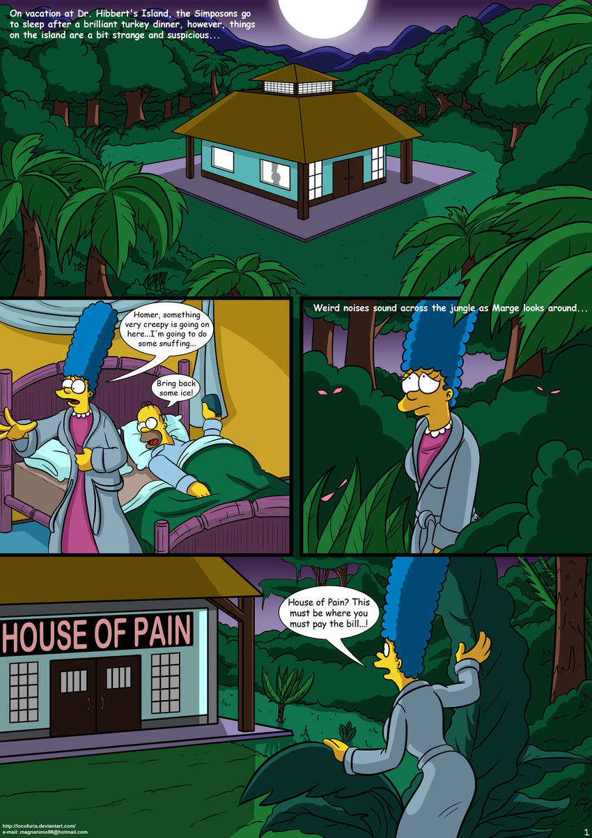 bushes female glowing_eyes homer jungle marge_simpson simpson the_simpsons
