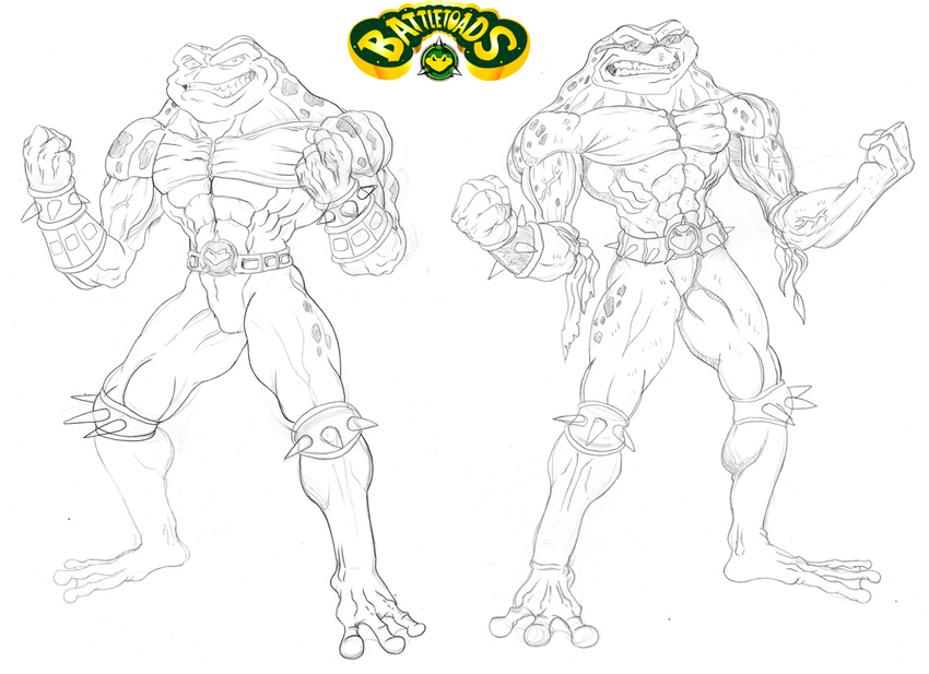 amphibian anthro armor battletoads belt biceps bottomless bracelet eyewear flexing glasses grin group jewelry looking_at_viewer male monochrome muscles nude pads pecs pose rash rash_(battletoads) ravelo sketch smile standing sunglasses teeth toad toned topless vein wristband zitz zitz_(battletoads)