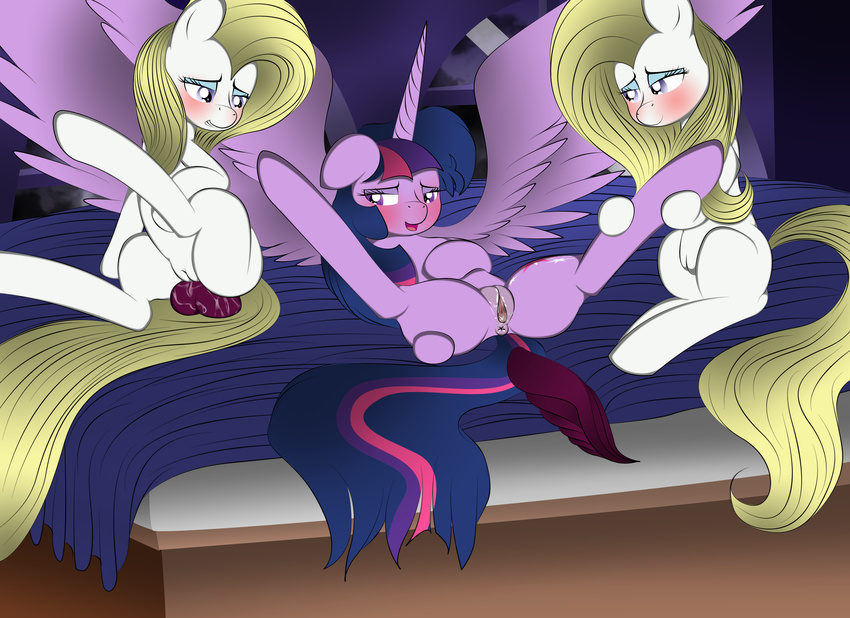 anus blonde_hair blush dildo equine female feral friendship_is_magic fur hair horn horse mammal my_little_pony open_mouth pony purple_fur pussy sex_toy tongue twilight_sparkle_(mlp) v-d-k winged_unicorn wings