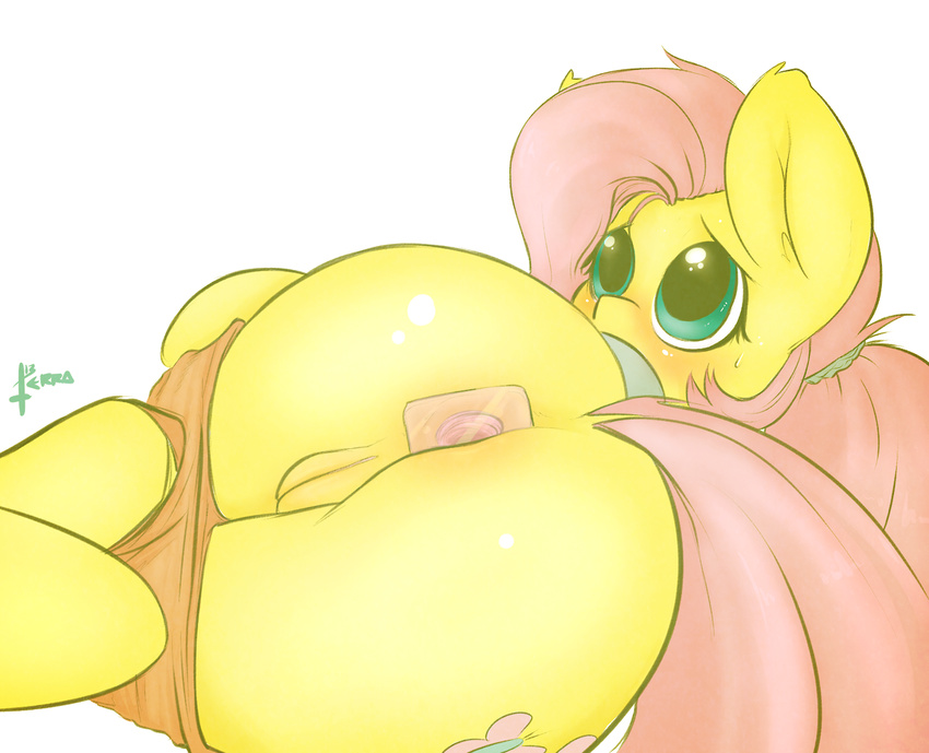 anus buttplug equine female feral fluttershy_(mlp) friendship_is_magic horse mammal my_little_pony pony pussy sex_toy solo terrabutt