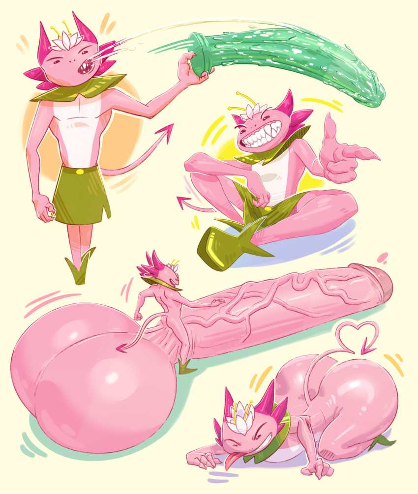 amphibian anthro axolotl balls big_(disambiguation) big_balls big_penis butt dildo genitals hair hi_res huge huge_balls huge_penis hyper hyper_balls hyper_dildo hyper_genitalia hyper_penis loto_(lotolotl) lotolotl male marine mole_salamander penis pink_body salamander saliva_on_dildo sex_toy solo white_hair