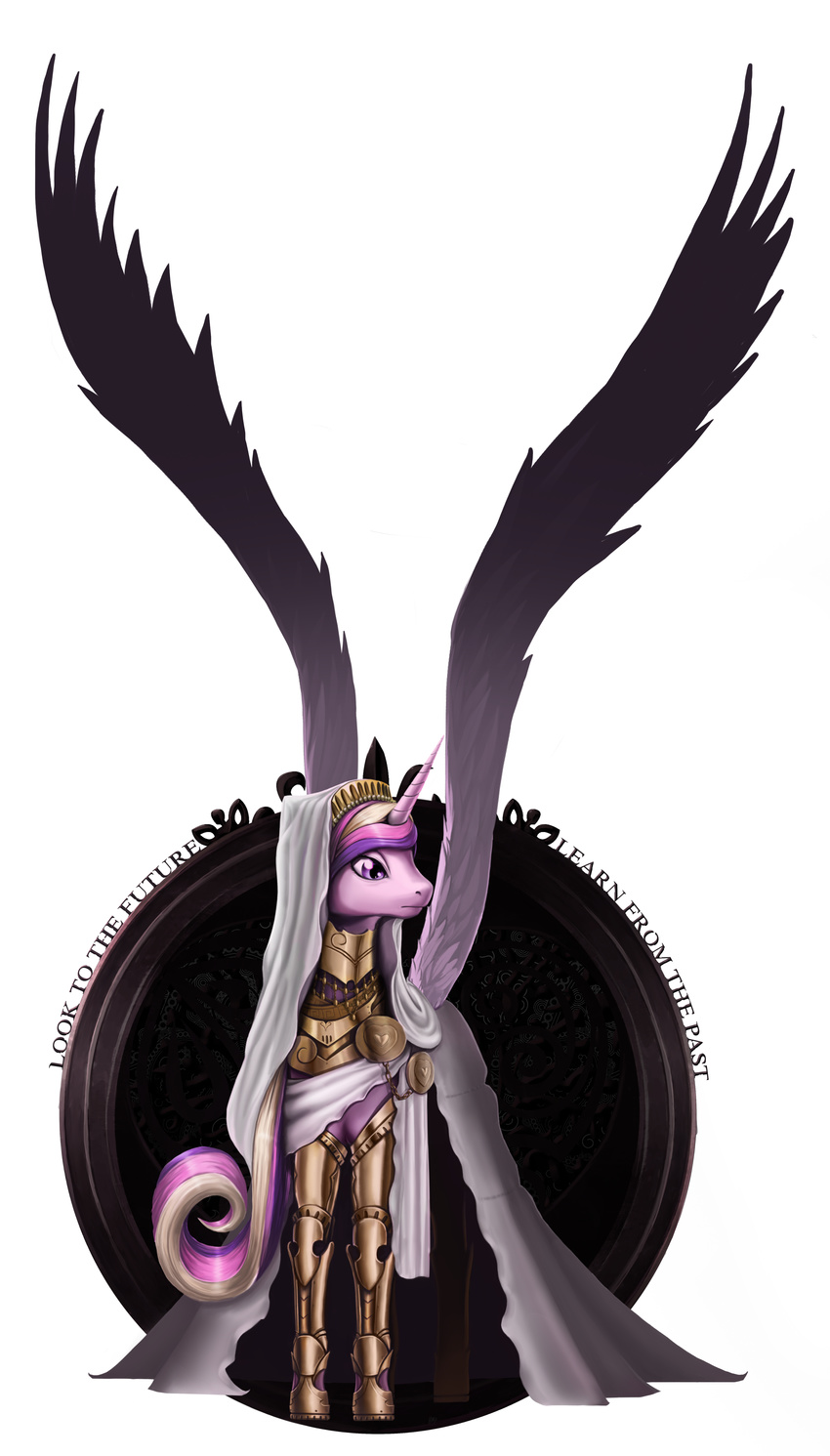 armor equine female feral friendship_is_magic hair hi_res horn horse multi-colored_hair my_little_pony nocturnalpony pony princess_cadance_(mlp) solo winged_unicorn wings