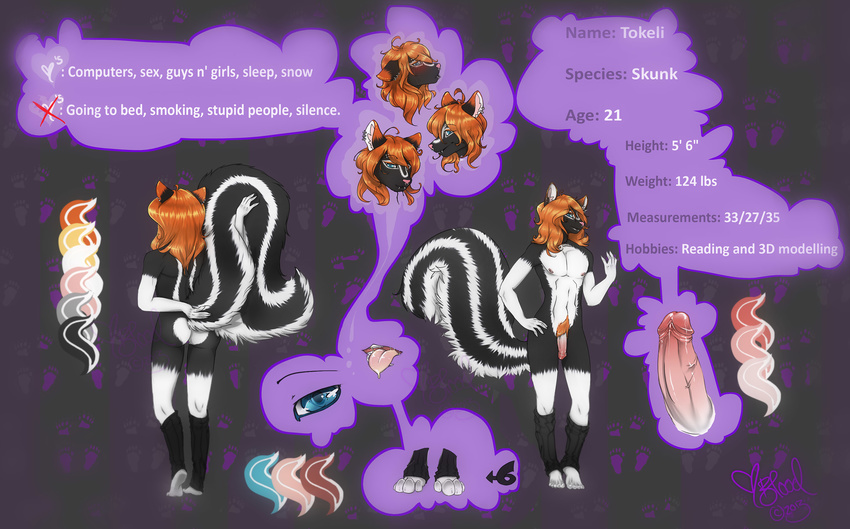 ginger mammal model_sheet nude penis skunk solo thelxlbloodlxlprince tokeli tongue