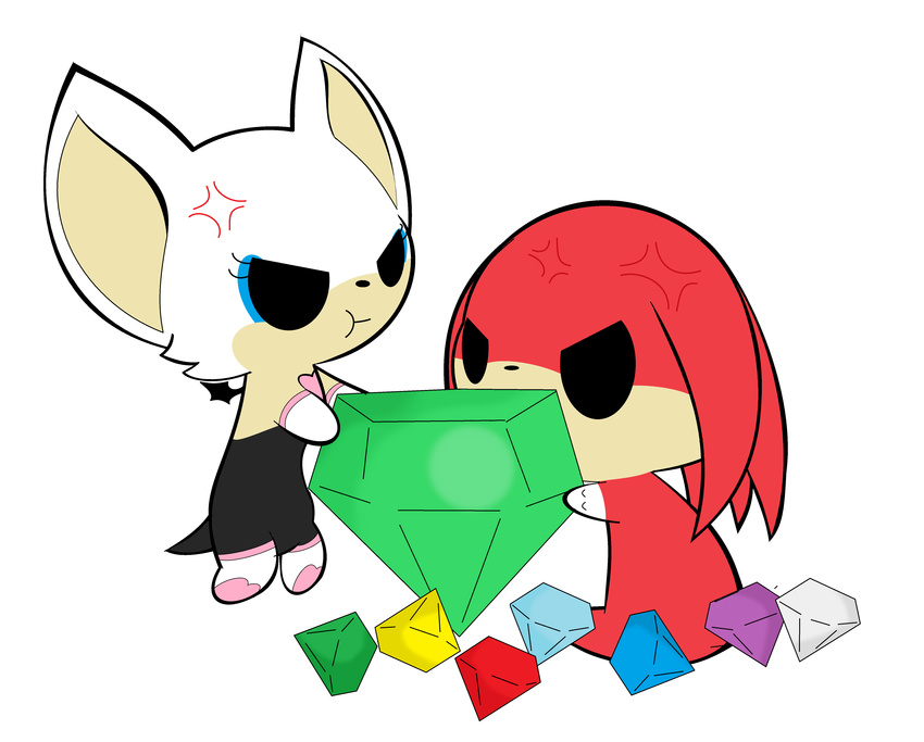alpha_channel angry anthro bat black_eyes chaos_emerald cute female gem hi_res knuckles_the_echidna male mammal rouge_the_bat sega sonic_(series) tailsdoll5