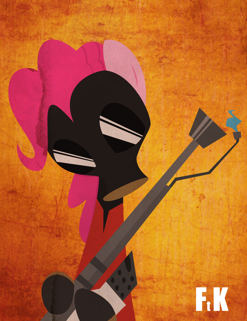 ambiguous_gender equine female fire flamethrower fluttershythekind friendship_is_magic gas_mask hair horse mammal mask my_little_pony pink_hair pinkie_pie_(mlp) pony pyro_(team_fortress_2) ranged_weapon solo team_fortress_2 weapon