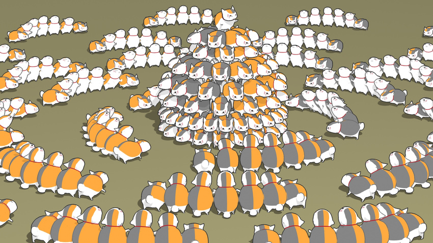 cat_focus collar highres natsume_yuujinchou no_humans nyanko pei_page too_many too_many_cats