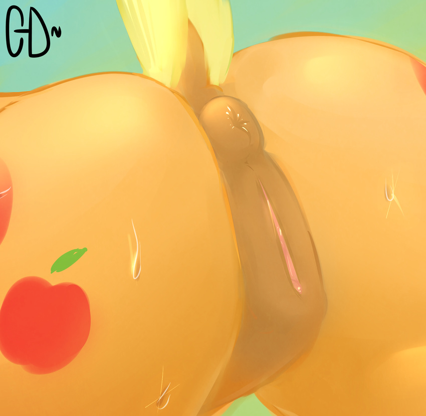 applejack_(mlp) butt butt_shot clopper-dude close-up cum equine female friendship_is_magic hi_res horse mammal my_little_pony nude pony presenting presenting_hindquarters presenting_pussy puffy_anus pussy solo