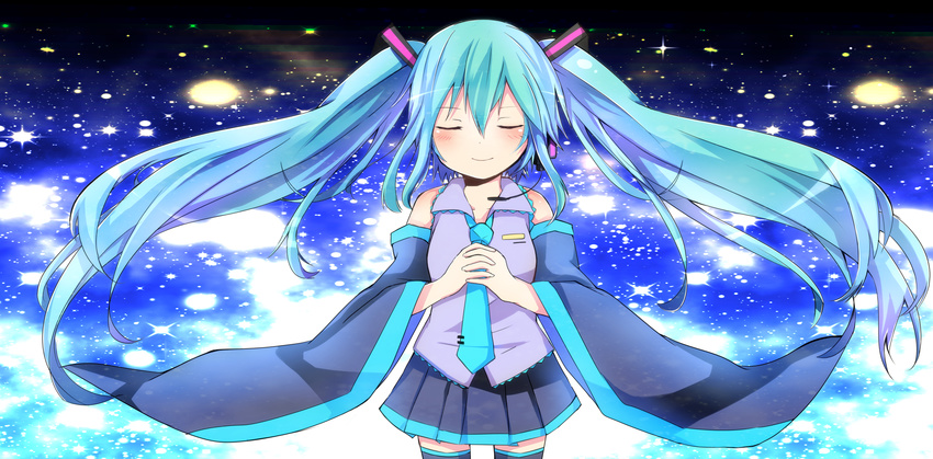 aqua_hair closed_eyes hatsune_miku highres long_hair solo tosura-ayato twintails vocaloid