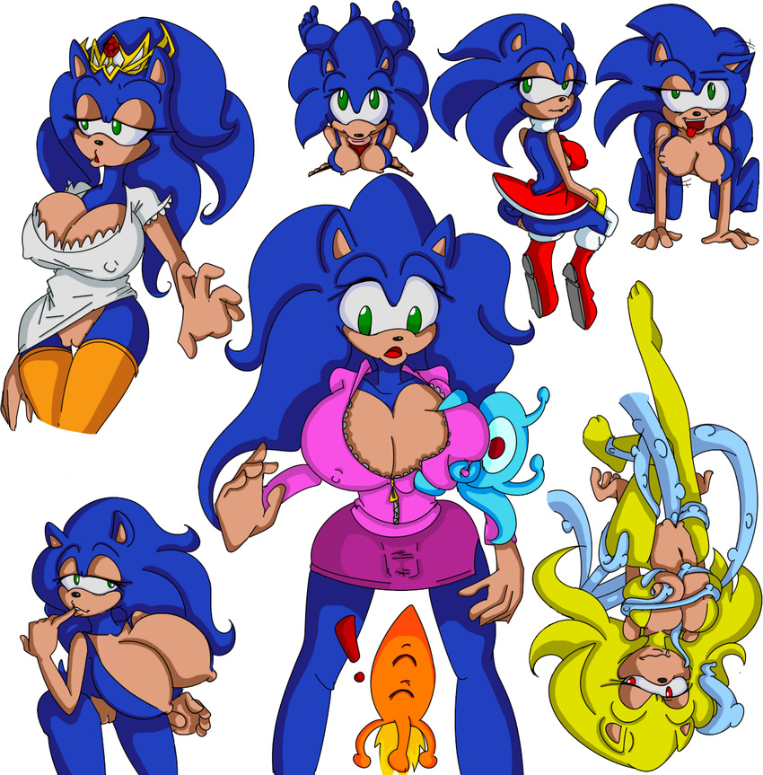 amy_rose big_breasts blue_hair breast_grab breasts cleavage clothed clothing cosplay crossgender cuisine donut17 dress erect_nipples erection fellatio female green_eyes hair hedgehog knuckles_the_echidna male mammal navel nipples nude oral oral_sex penetration penis pussy sega sex sonic_(series) sonic_the_hedgehog straight super_sonic tentacles titfuck vaginal vaginal_penetration