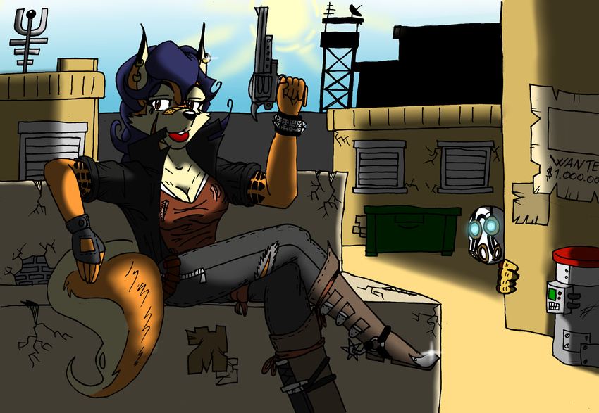 borderlands_2 canine carmelita_fox crossover female fox gun gunzerker heroesheaven human mammal psycho ranged_weapon sly_cooper_(series) video_games weapon