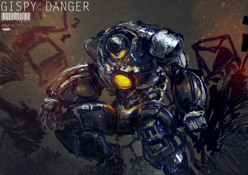 bad_id bad_pixiv_id barcode dated gase gipsy_danger glowing highres mecha no_humans pacific_rim science_fiction solo super_robot typo