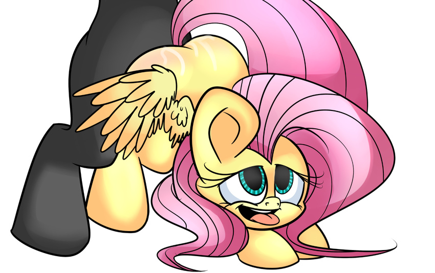 black_fur blush cyan_eyes doggystyle duo equine extradan female feral fluttershy_(mlp) friendship_is_magic from_behind fur hair horse long_hair male mammal my_little_pony open_mouth pegasus penetration pink_hair plain_background pony sex smile straight tongue tongue_out white_background wings yellow_fur