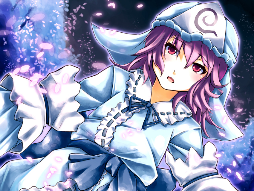 bad_id bad_pixiv_id hat highres pink_hair red_eyes reitsuki_kazuma saigyouji_yuyuko solo touhou